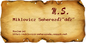 Miklovicz Seherezádé névjegykártya